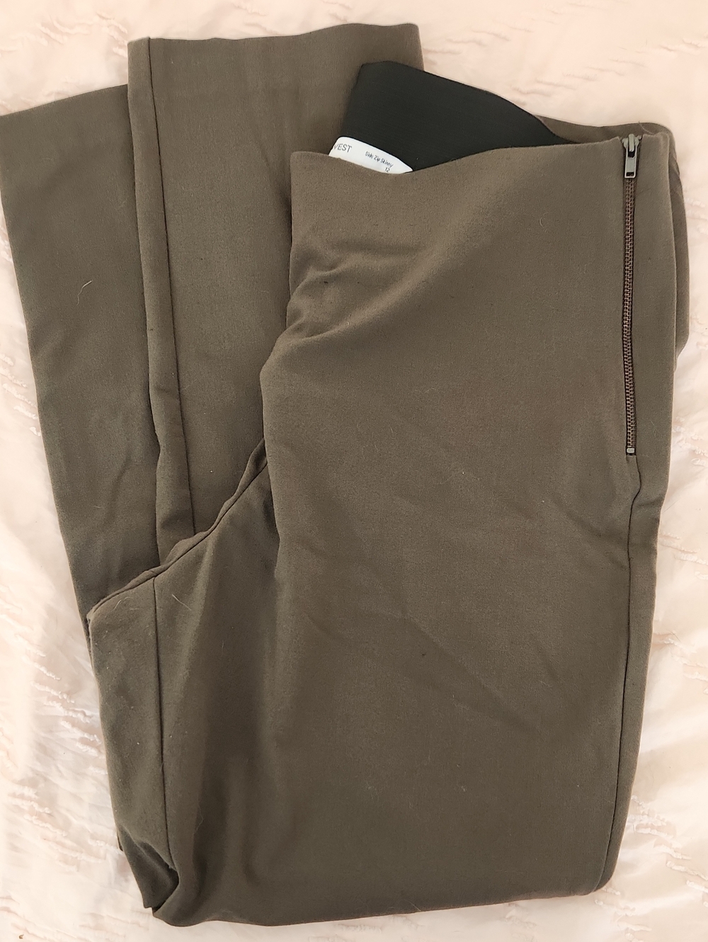 Nine West Olive Green Women's Pants with Side Zip